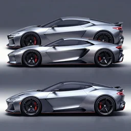 a sports car concept design based on nissan and acura sports cars, concept car, car design, photoreal, symmetry, consistent, by ash thorp