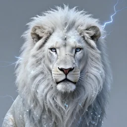 a detailed portrait of dreampunk male anthro lion ( albino ) fractal ) ( glass ) ( lightning ) beautiful! by tomasz alen kopera and peter mohrbacher