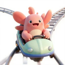 selfie of a happy tardigrade riding a roller - coaster