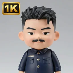 accurate detail kim jong il!!! nendoroid!!! figurine!!!, studio lighting, grey background, no shadow, trending on artstation, 8 k, highly detailed, focus on faces!!!
