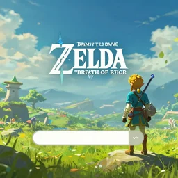 loading screen in the style of zelda breath of the wild