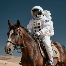 An Astronaut riding a horse in a photorealistic style.