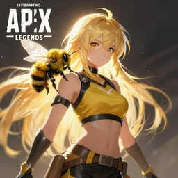 Bumble Bee  in apex legends as an anime character digital illustration portrait design by Ross Tran, artgerm detailed, soft lighting
