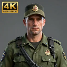 hyper - realistic portrait of sergeant hartman, full metal jacket, 3 d, 8 k, digital art