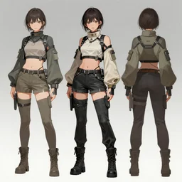 detailed full body female creature character designs concepts tech wear by senior concept artist, featured on artstation, anime aesthetic