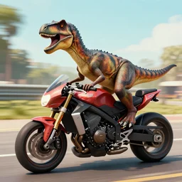 velociraptor cop on a motorbike