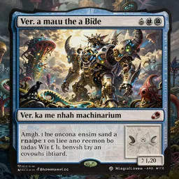 magic the gathering art, ver.ka mecha machinarium, complex elaborate amphibian cityscape by Dan Mumford and by Dan Witz