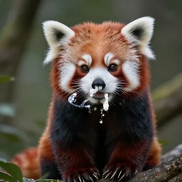 Red Panda as a sith lord, photorealistic,4k