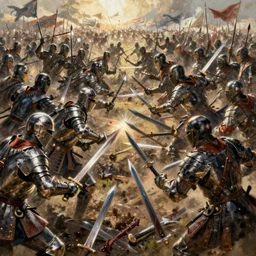 thousands of warriors battling, epic war scene on battlefield, ultra realistic illustration, violent, bloody weapons, intricate, highly detailed, digital painting, artstation, radiant light, caustics, concept art, smooth, sharp focus, gaston bussiere, bayard wu, maxim verehin, greg rutkowski,
