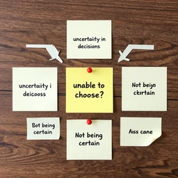 uncertainty in decisions, unable to choose, not being certain