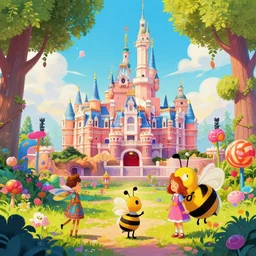 photo of national park whimsical fairy wonderland vibrant colors candyland wonderland by artgerm and greg rutkowski and magali villeneuv art beeple, by thomas kinkade hearstone league of legends dofus beatrix potter
