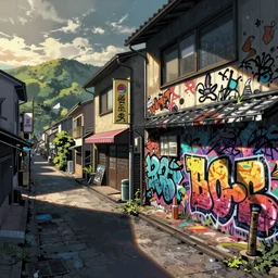 Omoide Yokocho graffiti treasure town comics illustration digital art painting artstation depth global illumination GI AAA SSS