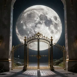 The gate to the eternal kingdom of the moon, fantasy, digital art, HD, detailed.