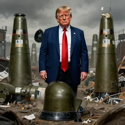 david dees conspiracy image featuring donald trump and nuclear waste, hyper detailed