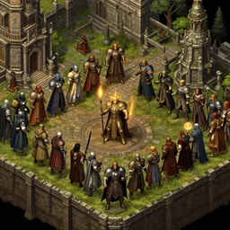 reimagined heroes of might and magic 3 evil city scene, ultra detailed game art, isometric, master artist