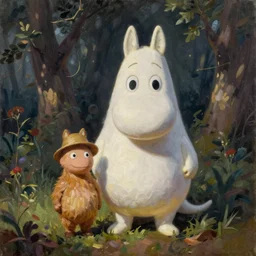 oil painting moomin troll by andrei riabovitchev,