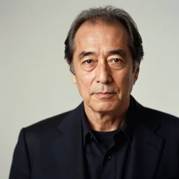photoshoot of a japanese jack nicholson, 5 0 mm, soft focus