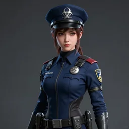 biohazard portrait of aloy horizon zero dawn, futuristic hong kong police uniform girl anime digital art, au naturel, hyper detailed, digital art, trending in artstation, cinematic lighting, studio quality, smooth render, unreal engine 5 rendered, octane rendered, art style by klimt and nixeu and ian sprigger and wlop and krenz cushart