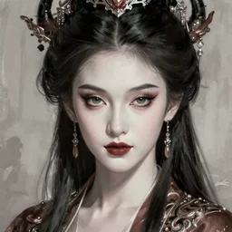 attractive demon queen, close - up portrait, intricate, elegant, volumetric lighting, scenery, digital painting, highly detailed, artstation, sharp focus, illustration, concept art, gaston bussiere, ruan jia, steve mccurry