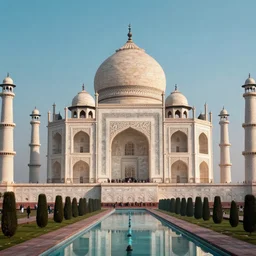 taj mahal in cyberpunk futuristic times. 4 k, photorealistic.