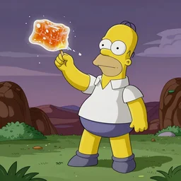 homer simpson being blasted with jello