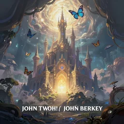 perfect expression, subconscious connects, purified consciousness, stylized digital illustration of a subterranean magic castle surrounded by a mote, by john berkey, magic the gathering art, artifacted, butterfly's, close up, dynamic key lighting, breezy, dreamy, volumetric lighting, ethereal, alphonse mucha, stephen bliss, loish, rhads, ferdinand k