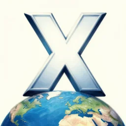 an epic comic book style painting of the uppercase letter x towering over the world, the letter x, font, lettering, tokyo cityscape, banners and ribbons, trending on artstation, dynamic lighting