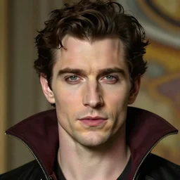 realistic detailed head and shoulders portrait of henry cavill as a vampire by alphonse mucha, ayami kojima, amano, greg hildebrandt, and mark brooks, male, art nouveau, neo - gothic, gothic