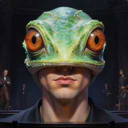 close up sci - fi tom segura with reptile eyes, on a dark stage, elegant, highly detailed, centered, digital painting, concept art, smooth, sharp focus, illustration, artgerm, tomasz alen kopera, peter mohrbacher, donato giancola, joseph christian leyendecker, wlop, frank frazetta
