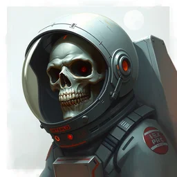 undead astronaut, digital painting