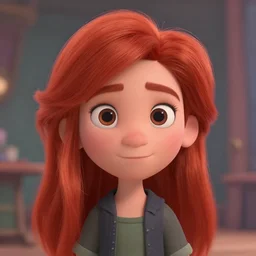 Lofi portrait of redhead, Pixar style by Stanley Artgerm and Tom Bagshaw and Tristan Eaton and Tim Burton