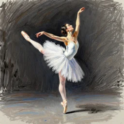 a pastel of a ballerina