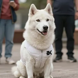 film still of an anthropomorphic white vested husky!!!!!! in a white vest wearing a white vest!!!!! in the new kids movie, 8 k