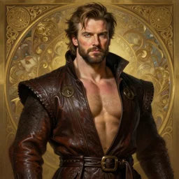 portrait of ricky gervais, d & d, muscular! fantasy, intricate, leather robes, elegant, highly detailed, digital painting, artstation, concept art, smooth, sharp focus, illustration, art by artgerm and greg rutkowski and alphonse mucha