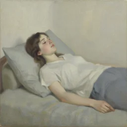 complete peacefulness, calm, relaxed, oil on canvas