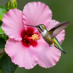 hummingbird sipping nectar from a hibiscus flower, national geographic award winning nature photography, macro lens, iso 8 0 0, 1 / 2 0 0 0 sec, f / 5. 0, 1 8 0 mm focal length