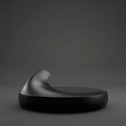 aerodynamic audio design concept, electronic high tech musical, very distant shot render matte black, centered on studio gray background, design by james dyson, jonathan ive, futuristic organic shape, all black technologic design, octane engine render, product concept, unreal engine 6 render