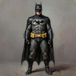 full figure full body portrait of robin from batman, painting by james guthrie, digital painting, realistic, hyper realistic, photorealism, expressive emotions, octane render,