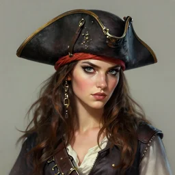 portrait of a young woman pirate fierce, artstation, elegant, highly detailed, digital painting, concept art, smooth, sharp focus, illustration, art by studio ghibli, fujita goro, atey ghailan, tom whalen, jean giraud 8 k