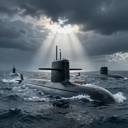 submarines, waves by mcbess
