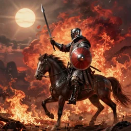 arise, arise, riders of theoden! fell deeds awake : fire and slaughter! spears shall be shaken, shields shall be splintered, a sword - day, a red day, ere the sun rises! ride now, ride now! ride to gondor!, intricate, vivid colors, elegant, highly detailed, john park, frazetta, john howe, ruan jia, jeffrey catherine jones