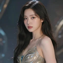 lee jin - eun as a tempting celestial by vincent di fate, rule of thirds, seductive look, beautiful, in intergalactic hq