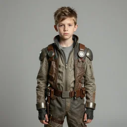 (((((portrait of boy dressed as retro sciencepunk explorer costume . muted colors.))))) by Jean-Baptiste Monge !!!!!!!!!!!!!!!!!!!!!!!!!!!