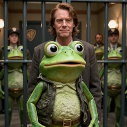 pepe frog as hannibal, film still the silence of the lambs, scene behind bars, high quality, hd, 4 k, warner, hbo, cinema frame