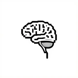 minimalist logo icon for a wandering mind, one person, brain filter pixelated, retro psychology, victo ngai, kilian eng, lois van baarle, behance