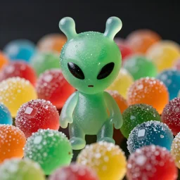 closeup colorful hard alien candy crystals very tasty studio lighting 8 k