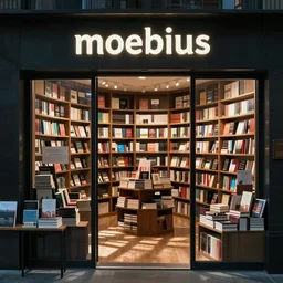 bookseller in a bookstore moebius