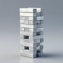 stacked jenga, rectangular angle, contemporary art, simple, silver steel, trending on behance, keyshot 1 1