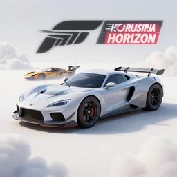 vehicle in forza horizon and motorstorm. art by filip hodas and artgerm. clouds by rhads. 3 d render, hyperrealism.