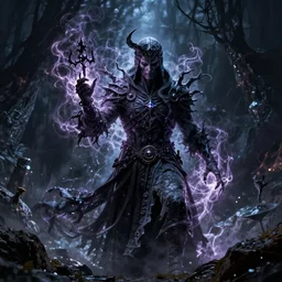 a necromancer pulsing with necrotic energy, art by tomek setowski,